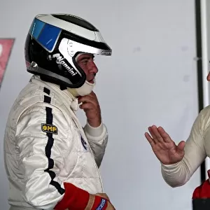 Speedcar Series Testing: L-R: Alessandro Nannini talks with Jean Alesi