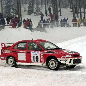 Thomas Radstrom (SWE) on the final day Swedish Rally. February 8-11th, 2001. DIGITAL IMAGE