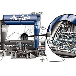 Williams rear FW32 suspension inerter: MOTORSPORT IMAGES: Williams rear FW32 suspension inerter
