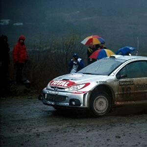 World Rally Championship: Harri Rovanpera Peugeot 206 WRC overtook Richard Burns on the final day to take 2nd place overall