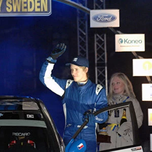 World Rally Championship: PWRC winner Martin Semerad celebrates on the podium