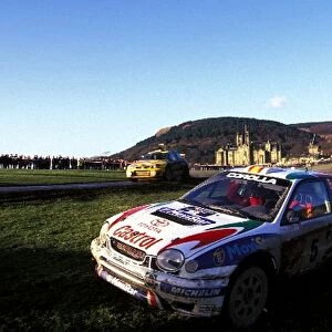 World Rally Championship: The Toyota Corolla of Carlos Sainz and co-driver Luis Moya failed within yards of the finishing line in Margam Park