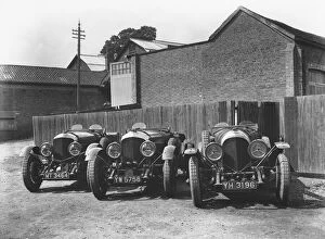 1929 Le Mans 24 hours - Bentley: Old No 1 Speed Six and two 4.5 litre cars - the one on the right was the first