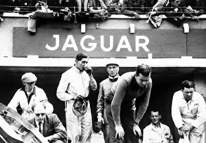 Images Dated 29th June 2010: 1953 Le Mans 24 hours: Stirling Moss / Peter Walker, 2nd position, pit stop, action