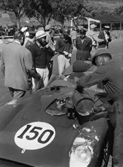 Images Dated 28th August 2012: 1959 Targa Florio: Jean Behra / Tony Brooks, retired, portrait