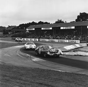 RAC Tourist Trophy Gallery: 1963 Tourist Trophy: Graham Hill, Ferrari 250GTO, 1st position, leads Mike Parkes, Ferrari 250 GTO