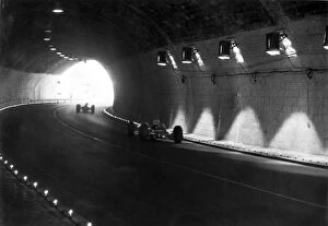 1960s F1 Collection: 1965 Monaco Grand Prix: Cars enter the Grand Hotel tunnel, action