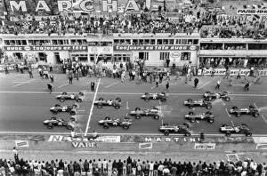 Images Dated 23rd June 2006: 1967 French Grand Prix: Graham Hill, Jack Brabham and Dan Gurney lead Jim Clark, Bruce McLaren
