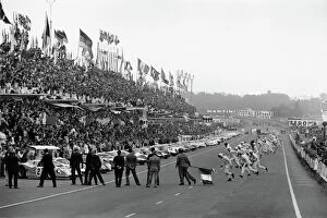 Calendar Collection: 1967 Le Mans 24 hours: Drivers run to their cars at the start of the race, action