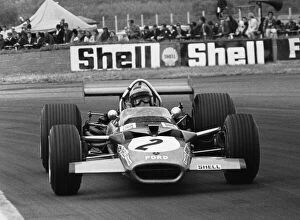 Images Dated 10th June 2010: 1969 British Grand Prix: Jochen Rindt, Lotus 49B-Ford, 4th position, action