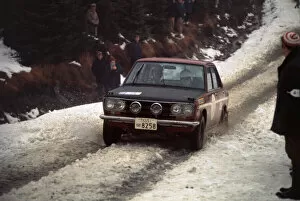 1969 RAC Rally. 14th - 20th November 1969. Rauno Aaltonen / Tony Ambrose (Datsun SSS Coupe), 8th position, action