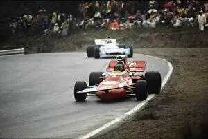 1971 Canadian Grand Prix: Ronnie Peterson, 2nd position, leads Chris Amon, 10th position, action