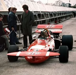 Images Dated 4th February 2010: 1971 Formula One Testing: Ronnie Peterson, in the pit lane at the launch, portrait
