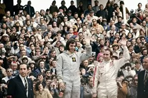 Images Dated 8th June 2011: 1972 Spanish Grand Prix: Emerson Fittipaldi, 1st position and Clay Regazzoni