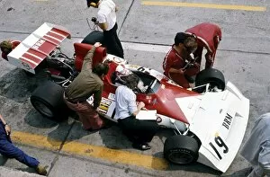 Images Dated 8th June 2011: 1973 German Grand Prix: Clay Regazzoni, retired, in the pits, action