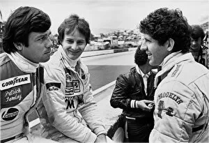 Images Dated 15th August 2008: 1979 Austrian Grand Prix: Gilles Villeneuve chats with team mate Jody Scheckter