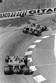 1970s F1 Gallery: 1979 Monaco Grand Prix: Jody Scheckter 1st position, leads Gilles Villeneuve retired