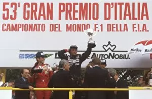 Images Dated 3rd September 2013: 1982 Italian Grand Prix: Rene Arnoux 1st position, Patrick Tambay 2nd position