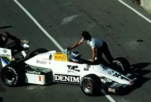 Images Dated 2nd April 2021: 1983 European GP. 1982 World Champion Keke Rosberg retires from the penultimate Grand