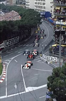 Images Dated 21st May 2007: 1990 Monaco Grand Prix: Ayrton Senna leads into Ste. Devote followed by Alain Prost, Jean Alesi