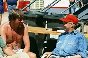 More images of Niki Lauda and James Hunt Collection: 1992 Australian Grand Prix: Former World Champions, James Hunt and Niki Lauda chat in the paddock