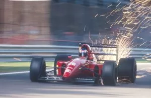 Images Dated 3rd September 2013: 1992 Italian Grand Prix: Ivan Capelli sends the sparks flying