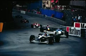 1996 MONACO GO. Jacques Villeneuve uring the first few laps of the race. Photo: LAT