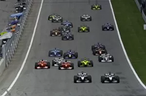 Images Dated 16th July 2000: 2000 Austrian Grand Prix. RACE: Mika Hakkinen, McLaren Mercedes leads at the start