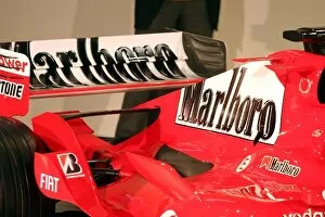 Race Formulae Gallery: 2005 Ferrari Launch: Bodywork and rear wing detail of the new Ferrari F2005