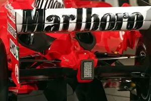 Race Formulae Gallery: 2005 Ferrari Launch: Rear wing, light and diffuser detail of the new Ferrari F2005