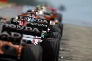 2007 Hungarian Grand Prix - Sunday Race: The view up the grid at the start of the formation lap. Action. Starts