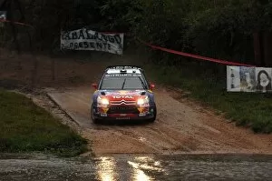 Images Dated 27th March 2008: 2008 FIA World Rally Championship: Sebastien Loeb crossed up before hitting the water