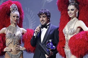 Images Dated 9th December 2013: 2013 FIA Gala Dinner and Awards. Paris, France. Friday 6th December 2013. Fernando Alonso on stage
