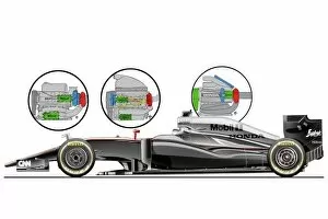 Images Dated 4th December 2018: 2015 McLaren MP4-30: MOTORSPORT IMAGES: McLaren MP4-30 side view with possible layout of Honda