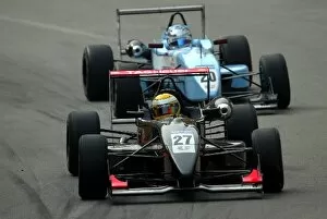 Images Dated 14th November 2003: 50th Macau Grand Prix: Lewis Hamilton, Manor Motorsport, leads Robert Doornbos, Menu Motorsport