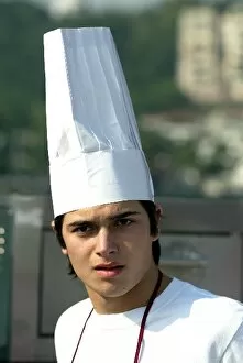 Images Dated 12th November 2003: 50th Macau Grand Prix: Nelson Angelo Piquet takes part in a cooking competition in Macau