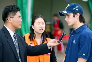 Changwon Gallery: 5th F3 Korea Super Prix: Nelson Piquet Jnr Hitech Racing gives an interview for Korean TV