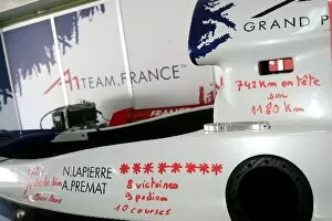 Images Dated 12th February 2006: A1 Grand Prix: Messages written on the old A1 Team France chassis