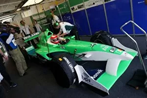 Images Dated 29th September 2006: A1GP: John Watson A1GP English World Feed Commentator tests the A1 Team Ireland car