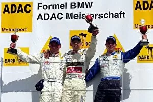 Images Dated 2nd June 2002: ADAC Formula BMW Championship: The podium Left to Right: Rienhard Kofler Maximillian Gotz