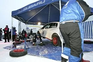 Arctic Rally: The FIAT Punto Abarth of Kimi Raikkonen in the Service Area