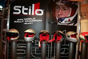 Images Dated 12th January 2006: Autosport International Show 2006: The Stilo helmet stand