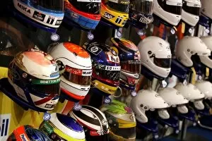 Images Dated 15th January 2010: Autosport International Show: Arai Helmets, including the singed helmet of Jos Verstappen from his