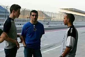 Images Dated 8th December 2004: Bahrain F3 Superprix: L to R: Paul di Resta, Dario Franchitti and Lewis Hamilton Manor Motorsport