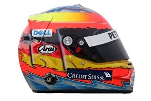 Images Dated 16th January 2007: BMW Sauber F1.07 First Run: Helmet of Timo Glock BMW Sauber Test Driver, side view