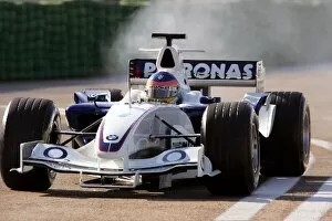Sauber Collection: BMW Sauber Roll Out: Jacques Villeneuve BMW Sauber F1 Team in the old car