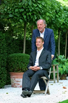 Images Dated 22nd July 2002: British American Racing 2003 Driver Announcement David Richards and Jenson Button Hempel Hotel