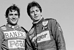 Formula Three Collection: British Formula 3 Championship: L-R: Ayrton Senna West Surrey Racing with Martin Brundle Eddie