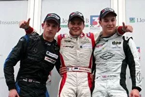Images Dated 22nd April 2007: British Formula 3: The podium - Stephen Jelley Raikkonen Robertson Racing 2nd
