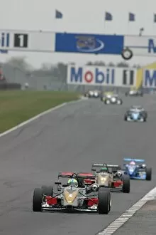 Images Dated 6th April 2003: British Formula Three Championship: Jamie Green leads from Carlin teammate Alan van der Merwe